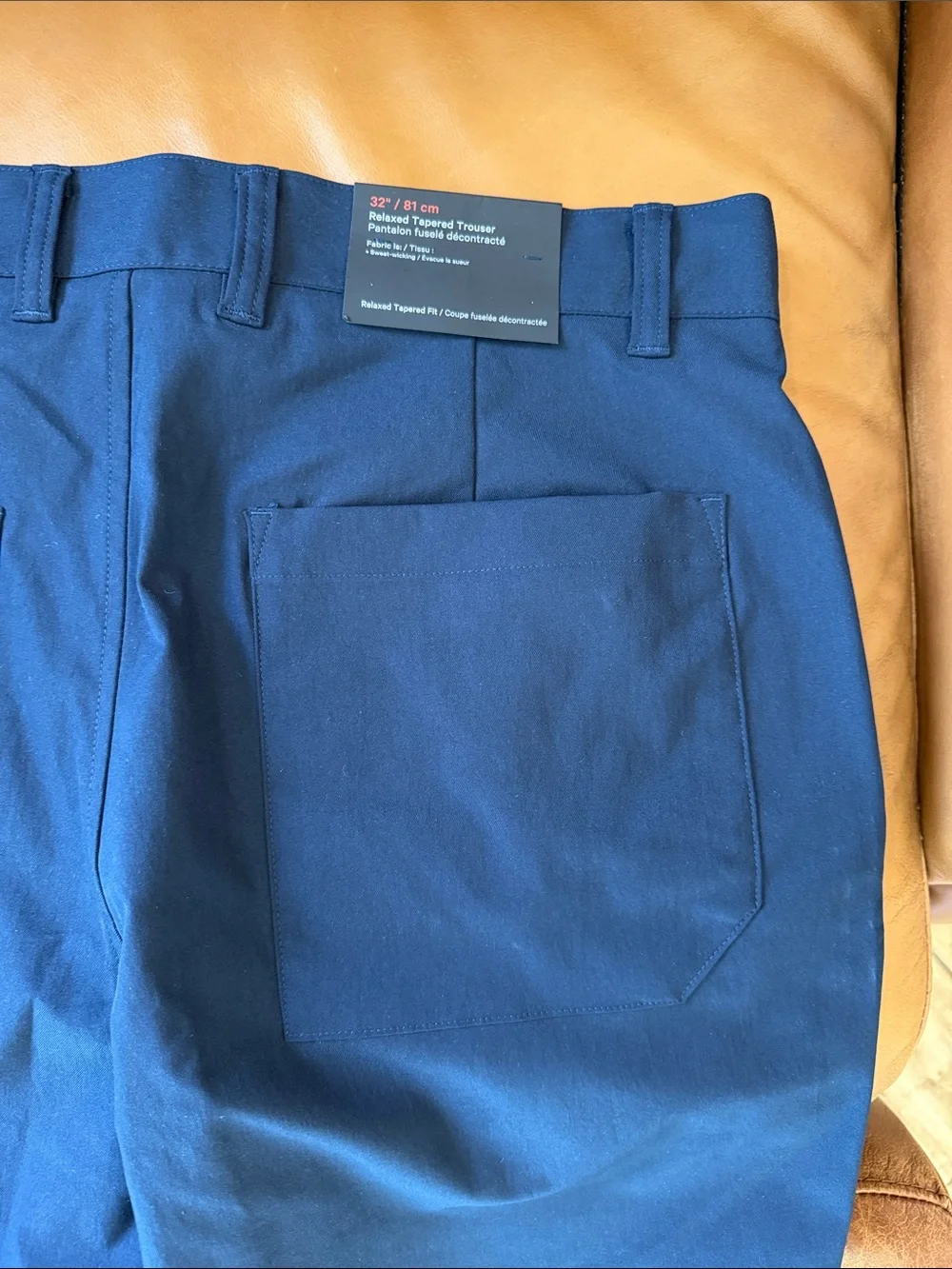 NWT Mens Lululemon Relaxed Fit Tapered Trouser 28” Sz 32 True Navy Blue